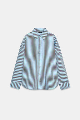 OVERSIZE STRIPED POPLIN SHIRT - Zara фото 6