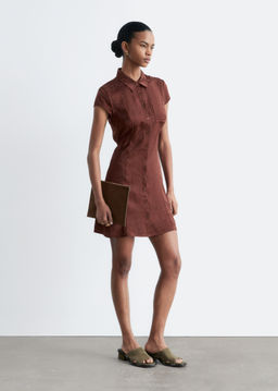 Minivestido camisero de jacquard - H&m фото 7