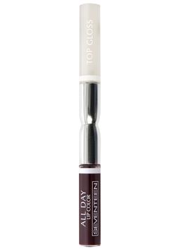 Seventeen Жидкая стойкая помада-блеск 30 ALL DAY LIP COLOR & TOP GLOSS темно-коричневый