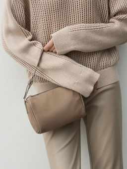 Женская сумка с ручкой MAISON DAVID MARY MINI Артикул 4523850, серо-бежевый  фото 7