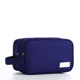 Косметичка дорожная на молнии с ручкой, с 3 отделами, Good trip, синяя