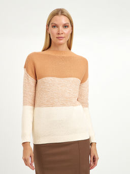 джемпер женский из хлопка в широкою полосу