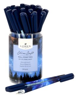 * Ручка маслян. LOREX SKY OF STARS.NIGHT Slim Soft синий 0,5 мм кругл. корп. ultra-soft touch игольчатый наконечник