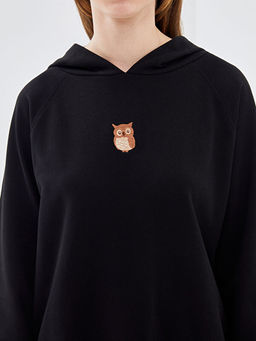 Kap??onlu Nak??l? Oversize Kad?n Kal?n Sweatshirt Tunik