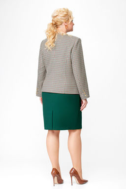 Костюм Swallow 689 бежево-зеленая клетка+зеленый фото 7