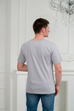 Футболка мужская из кулирки серый - Амадэль фото 3