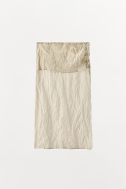 FALDA MIDI EFECTO ARRUGADO / Crudo / Beige - Zara фото 4