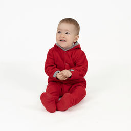 Комбинезон ясельный флисовый красный