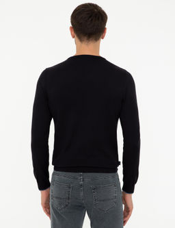 Lacivert Slim Fit Bisiklet Yaka Basic Triko Kazak - Pierre cardin фото 4