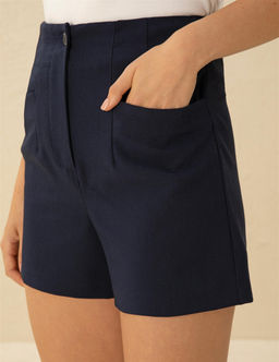Lacivert Regular Fit Bermuda _ort