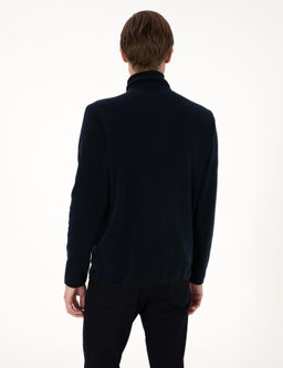 Lacivert Regular Fit Yar_m Fermuarl_ Polar Sweatshirt - Pierre cardin фото 5
