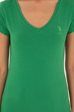 Женская зеленая базовая футболка Неожиданная скидка в корзине - U.s. polo assn фото 6