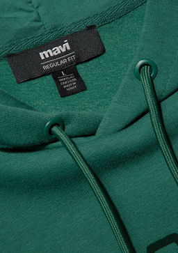 Mavi Logo Bask?l? Kapusonlu Yesil Sweatshirt  фото 6