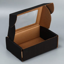 Цена за 5 шт. Коробка сборная с окном Черный24х8х16 см - Дарите счастье фото 3