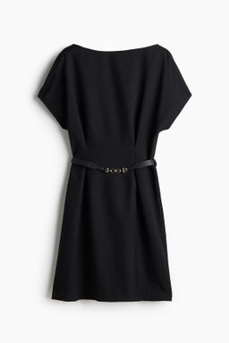 Vestido de sarga con cintur?n