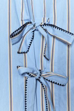 STRIPED POPLIN SHIRT WITH TIES - Zara фото 38