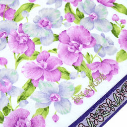 "Япония-2030" Полотенце махровое 34х78см, плотность 300гр/м2, 100% хлопок, Орхидея светлая, белый, Bolangde (Китай)