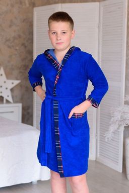 Халат детский из махры Артем синий - Амадэль фото 3