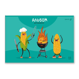 Светоч А257 Альбом для рисования, выбор.лак, 100 г/м2 A4 29.5 х 20.2 см 32 л. на скобе 5 шт. 01708 Фруктовый фитнес