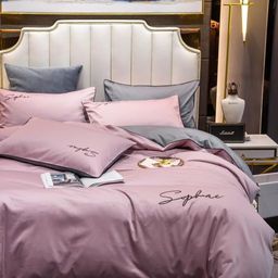 КПБ Mency однотонный с вышивкой MENO017 Евро