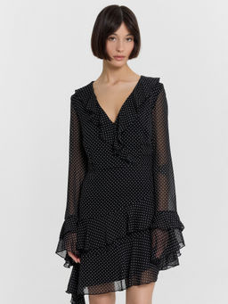 Платье женское черное в горошек - Mark formelle фото 3