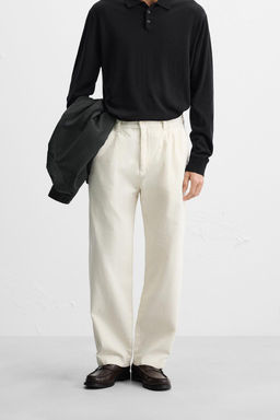RELAXED FIT PLEATED TROUSERS - Zara фото 2