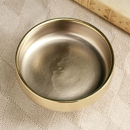 Декоративное кашпо - подставка «Страйпс», 15×15×8 см, керамическое, золотистое