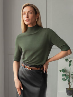 Джемпер тонкой вязки из хлопка с нейлоном