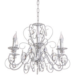 Люстра подвесная в стиле барокко "Arte" 6*40Вт Е14 29-P8525/WH белый мрамор