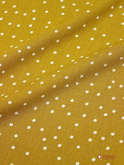 Креп-вискоза с эфф.жатости Россыпь мелкого гороха на темно-горчичном, СОРТ2, ш.1.42м, вискоза-100% - Купава фото 7