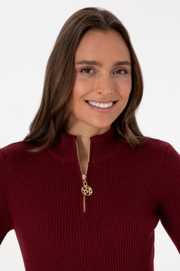 Kad_n Bordo V Yaka Fermuarl_ Kazak - U.s. polo assn фото 2