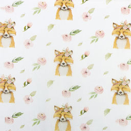 Цена за 10 шт. Бумага упаковочная тишью Лисица и сад, 50 см ? 70 см, 17 грамм