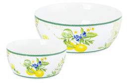 Набор 2 салатников - 14*14*6 см 600 мл + 20*20*7,5 см 1,7 л Лимоны NEW BONE CHINA