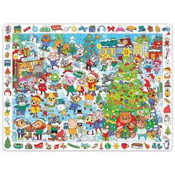 Подарочный набор на новый год, 4 в 1, 3 книги и пазл 88 деталей, МИКС