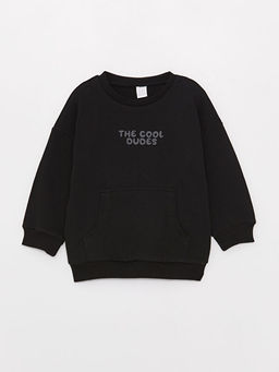 Bisiklet Yaka Uzun Kollu Bask?l? Erkek Bebek Sweatshirt ve E?ofman Alt? 2li Tak?m - Waikiki фото 2