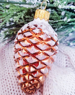 (цена за 3 шт) Елочное украшение Шишка в снегу Ф2-90/131 - Коломеев фото 3