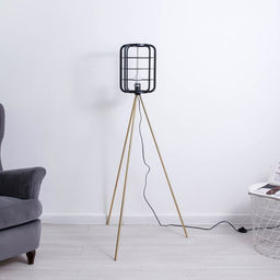 Торшер «Лофт», E27, 40 Вт, чёрный-золото, 24.5×24.5×140 см