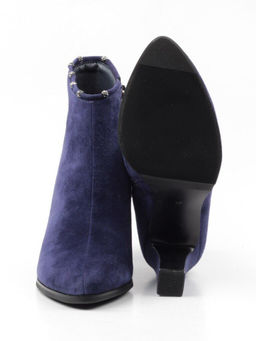 01-D8-4187 DARK BLUE Ботильоны женские (натуральная замша, байка)