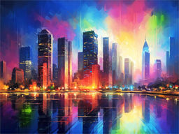 Алмазная мозаика 30*40см "Красочный город" 30цв. (НД-6321) полное заполнение