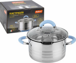 Кастрюля 2.5 л MELODIA нерж сталь, крышка-дуршлаг, 2 носика для слива арт.109007 /MALLONY/  фото 6