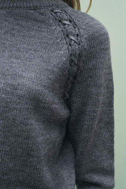 KNIT SWEATER WITH SHOULDER STRAPS - Zara фото 3