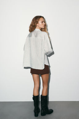 FLOWING STRIPED SHIRT WITH SCARF DETAIL - Zara фото 4
