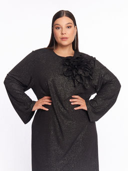 Платье вечернее с цветком 1PP51727BLK60