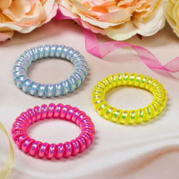 Цена за 6 шт. Резинка для волос Пружинка перелив, микс - Simaland фото 2