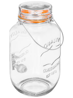 Диспенсер для холодных напитков с краном 3,78 л 19*14*30 см "Glaskraft"+крыш. с мет. зажим.и сил.упл