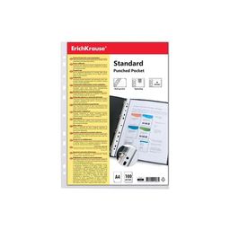 Цена за 1 шт. Набор перфофайлов пластиковых ErichKrause Fizzy Clear, 30 мкм, A4, прозрачный (в пакете по 100 шт.)