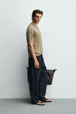 POLO PUNTO REGULAR FIT ALGOD?N - LINO / Musgo - Zara фото 5