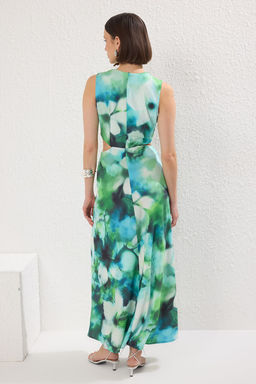 TRENDYOLMILLA Cok Renkli Cut Out/Pencere Detayl? Maxi Dokuma Elbise TWOSS21EL3578  фото 12