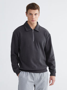 Polo Yaka Erkek Sweatshirt