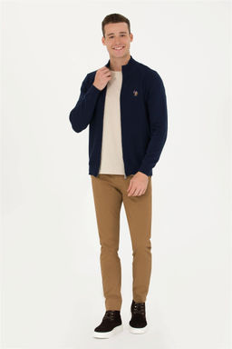 Кардиган мужской U. S. Polo Assn базовый темно-синий из хлопка - U.s. polo assn фото 4